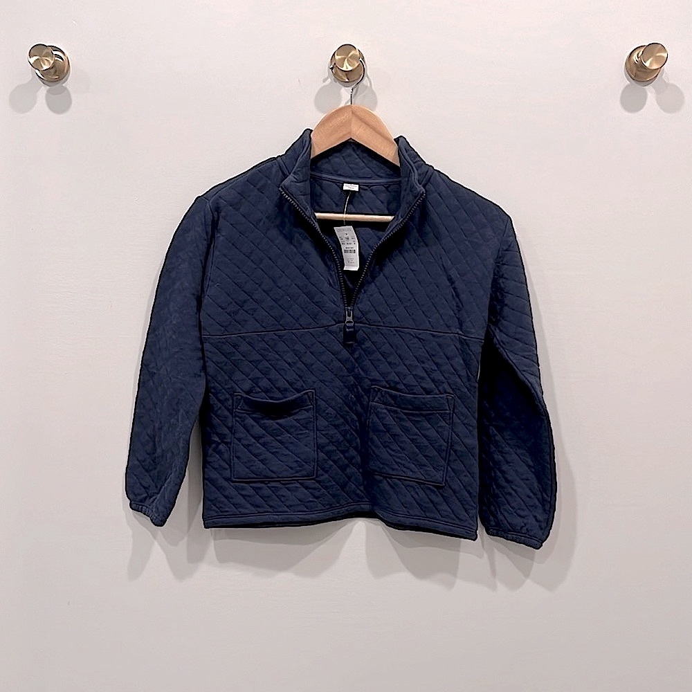 Crewcuts Navy Half-Zip Sweatshirt - Size M (8-9)